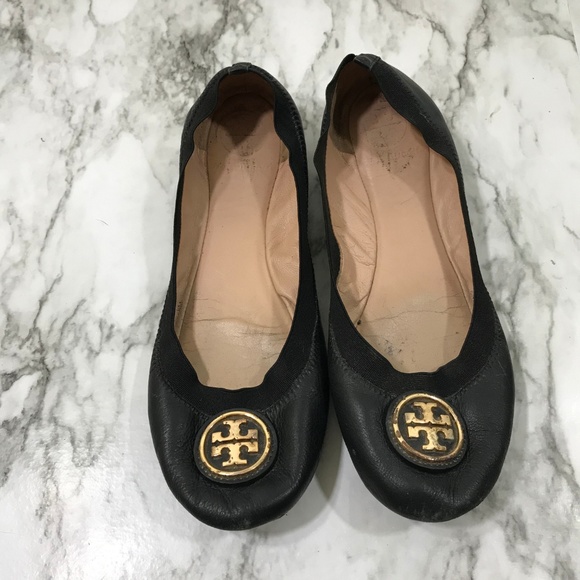 Tory Burch Shoes - Tory Burch Caroline Black Flats with Buckle Size 8
